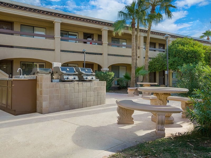 BBQ Grills at La Fuente Inn & Suites Hotel, Yuma, Arizona